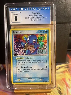 $20.40 • Buy CGC 8 Pokemon 2006 Crystal Guardians Squirtle Stamped Reverse Foil 64/100 POP 11