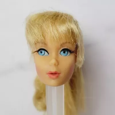 VINTAGE MOD TALKING BARBIE HEAD ONLY Blonde Hair Rooted Eyelashes TLC • $19.99