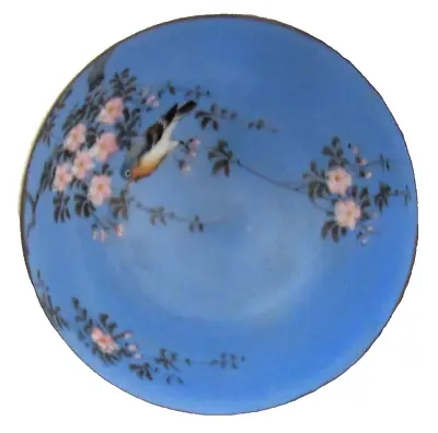 Vintage NIPPON Hand-Painted 3 Footed Condiment Bowl Blue White Blue Bird Flower • $19.99