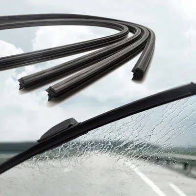 26  6mm Black Silicone Frameless Car Parts Windshield Wiper Blade Refill Strip • $7.32