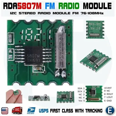 RDA5807M FM Stereo Radio Wireless I2C Module RRD-102V2.0 For Arduino • $2.89