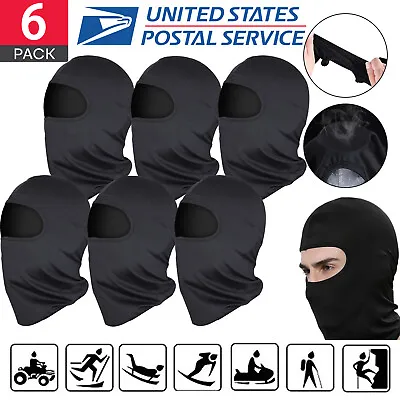 6Pcs Men Balaclava Black Face Mask Lightweight Motorcycle Warmer Ski Neck Gaiter • $11.38