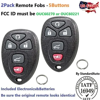 2x Remote Key Fob For 2007-2014 Chevy Tahoe  Suburban Traverse GMC Acadia Yukon • $11.94