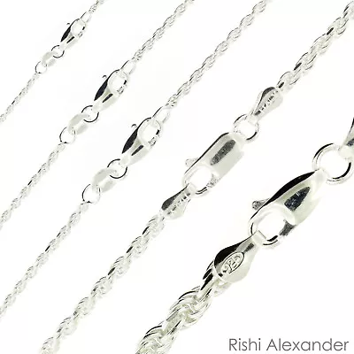 Real Solid Sterling Silver Diamond Cut Rope Chain Mens Boys Bracelet Or Necklace • $120.99