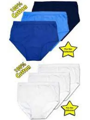 Men's  Y-Fronts Underpants 100% Cotton Briefs Style Sizes S-5XL White Or Blue • £6.49