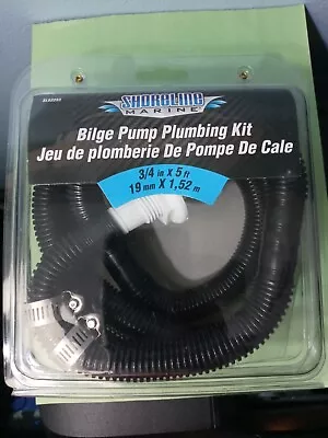 Shoreline Marine Bilge Pump Plumbing Kit With 3/4 Inch X 5 Feet Hose Accessory • $9.99