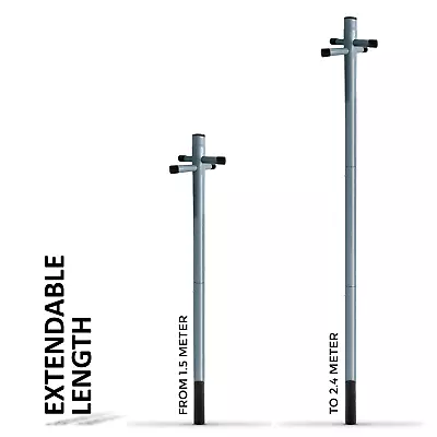 Pack Of 2 Washing Line Clothes Post Pole Galvanised 2.4m/8ft With Ground Sockets • £34.85