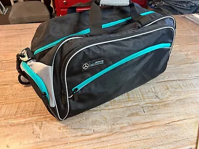 Mercedes-Benz AMG Petronas F1 Packable Duffle Bag Black Silver Teal • $39.95