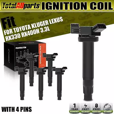 6x Ignition Coil Pack For Toyota Kluger Lexus RX330 RX400H 3.3L 3MZFE 9091902246 • $104.99