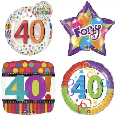 Happy 40th Birthday Milestone FORTY 18  Foil Mylar Birthday Party Balloons   B • $2.95