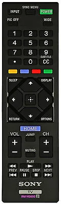 SONY RM-YD092 Remote Control KDL-40R450A KDL-46R453A KDL-46R450A KDL-32R400A • $21.95