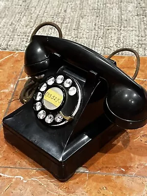 Vintage Bell System Black Rotary Dial Telephone Phone Western Electric F1 302 • $149.99