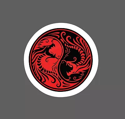 Dragon Sticker Yin Yang Fire Waterproof - Buy Any 4 For $1.75 Each Storewide! • $2.95