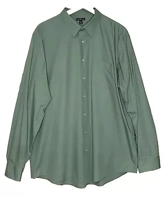 Men's Croft & Barrow Spring Green Dress Shirt Size 2XLT 18 1/2- 19 - 38/39 Slv • $12