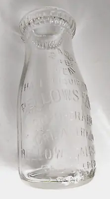 Vtg Embossed Milk 1/2 Pint Bottle Bellows Falls Creamery VT First National Store • $10