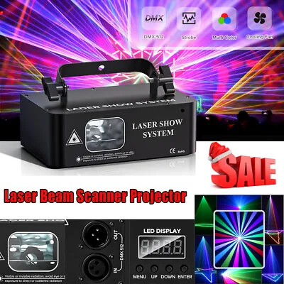 DMX RGB LED 500mW Laser Beam Scanner Projector DJ Disco Party Stage Laser Light • £50.34