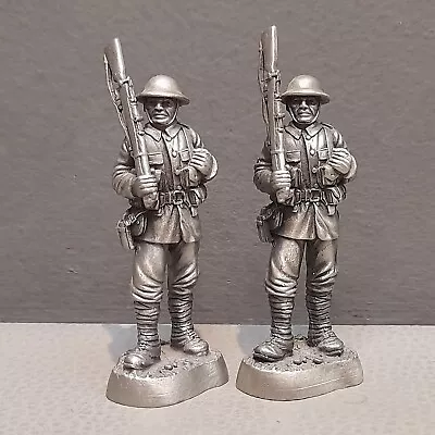 Metal Soldier Figures Highly Detailed Unpainted Bundle Of X2 Military Personnel • £19.99