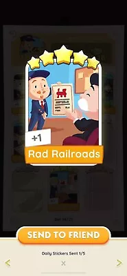 Monopoly Go - 5 Star Card 🌟🌟🌟🌟🌟 - Set 14 Rad Railroads • $32.62