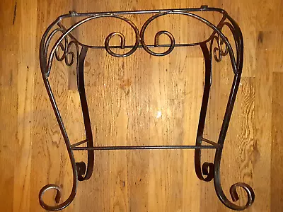 Vintage Wrought Iron Garden Table Or Plant Stand Indoor & Outdoor • $25