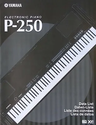 Yamaha P-250 Electronic Digital Piano Keyboard Original Data List Manual # 2. • $42.44