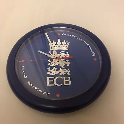 £19.99 • Buy Ecb Cricket Clock Single Battery Powered Blue Plastic Circular Shape