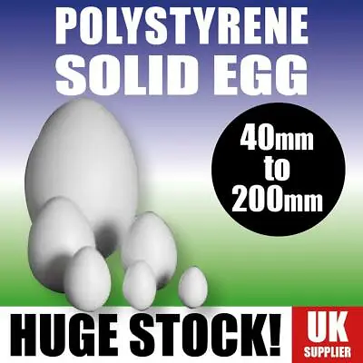POLYSTYRENE SOLID EGGS Easter Decorations Gifts Baskets - Various Sizes & Packs • £5.50