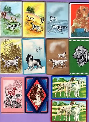 12 Single Swap Playing Cards DOGS WHO HUNT #2 SPANIELS SETTERS DECO VINTAGE • $3.99
