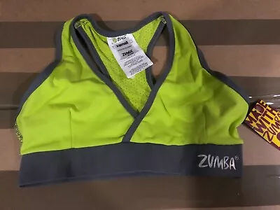 Zumba Lemon Bra Top Fitness Gym Training Sports Dance Workout Ladies Size XS 6-8 • £4.95