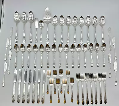 59 Pc. Vintage Wm. Rogers Beloved Silverplate Flatware Set • $75