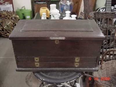 Rare Antique 1890's Vtg Worker's Louis Luedeke Ohio Wooden Machinist Tool Box • $149.99