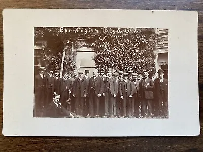 Men Well Dressed In Suits & Hats Bennington 1907 RPPC Original Vintage Photo • $12.95
