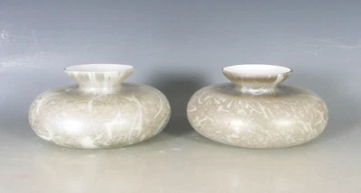 £4.99 • Buy Pair Of Royal Brierley Opalescent Glass Vases 20thc