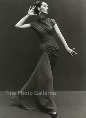 $186.32 • Buy 1955 Vintage RICHARD AVEDON Paris Female Fashion Evening Dress Duotone Photo Art