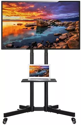 Mobile Floor Standing TV Trolley Cart Mount Bracket TV Stand For 32 - 75 Inch TV • £46.89