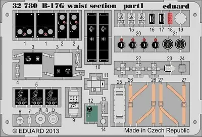 Eduard 32780 X 1/32 Aircraft- B17G Waist Section For HK Models (Painted) • $36.50