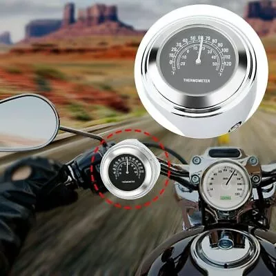 Waterproof Motorcycle Mobike Front Chrome Handlebar Mount Thermometer Luminous • $5.99