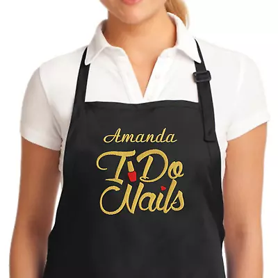 Custom Apron Nails Tech Stylist Apron Embroidered - Personalized Nails Apron • $33.95