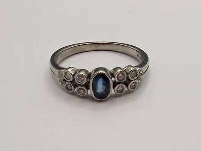 Vintage 18ct White Gold & Topaz Dress Ring. Hallmarked 😍😍  • £32