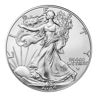 New 2024 American 1 Oz .999 Fine Silver Eagle $1 Coin BU Free Shipping • $25.99