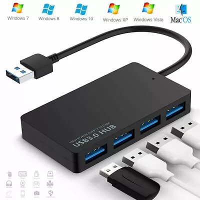 $14.24 • Buy USB 3.0 Distributor 4 Port Super Speed Data Hub Adapter For Notebook Laptop PC