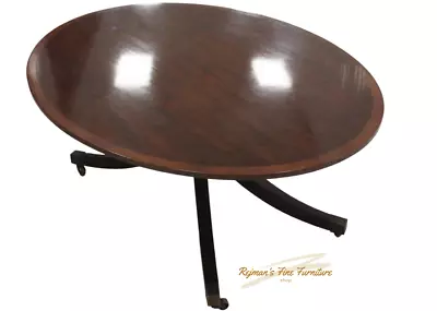 Baker Furniture Solid Mahogany Oval Top Pedestal Cocktail Table • $745