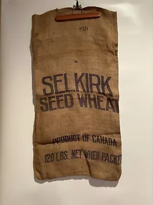 VTG Selkirk Seed Wheat Burlap Sack Bag Seed Feed Grain Bag 39” X 20” • $29