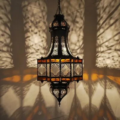 Chandeliers Moroccan Lamp Hanging Ceiling Light Fixture Oriental Lantern Glass • $550