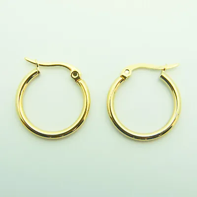 $5.50 • Buy 18k Yellow Gold Plated Huggie Hoop 20mm Sleeper Earrings Non-allergenic AUS MADE