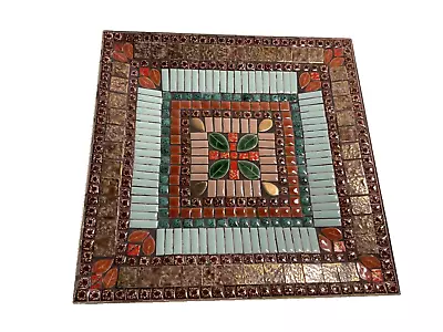 MCM Mosaic Tile Tray Plate 11.5” Square Mid Century Modern Dish Tiki Vintage • $39