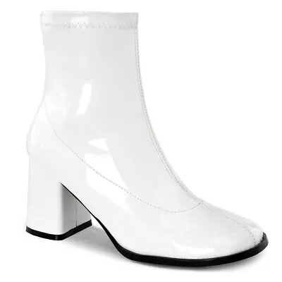 Pleaser Funtasma 3  Block Heel Ankle Gogo Boot Side Zip Adult Women GOGO150 Sz 8 • $50.84