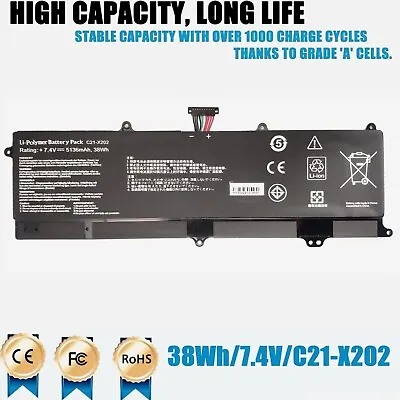 38Wh C21-X202 Battery For ASUS VivoBook X202 X202E X201E S200E Q200E Series • $15.88