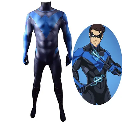 $68.89 • Buy Nightwing Cosplay Costume Bodysuit Dick Grayson For Kids Adult Ver1 Bule Outfit