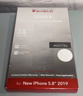 Zagg INVISIBLE SHIELD Glass+ IPhone 11 Pro Screen Protector Screen Glass • $4