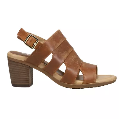 VANELi Mayo Block Heels Sling Back  Womens Brown Casual Sandals 306406 • $18.75